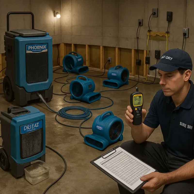 Structural Drying and Dehumidification process in Brooksville, MS